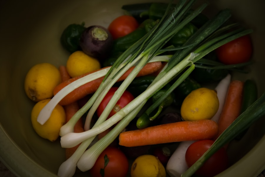 Photo chopped vegetables soup